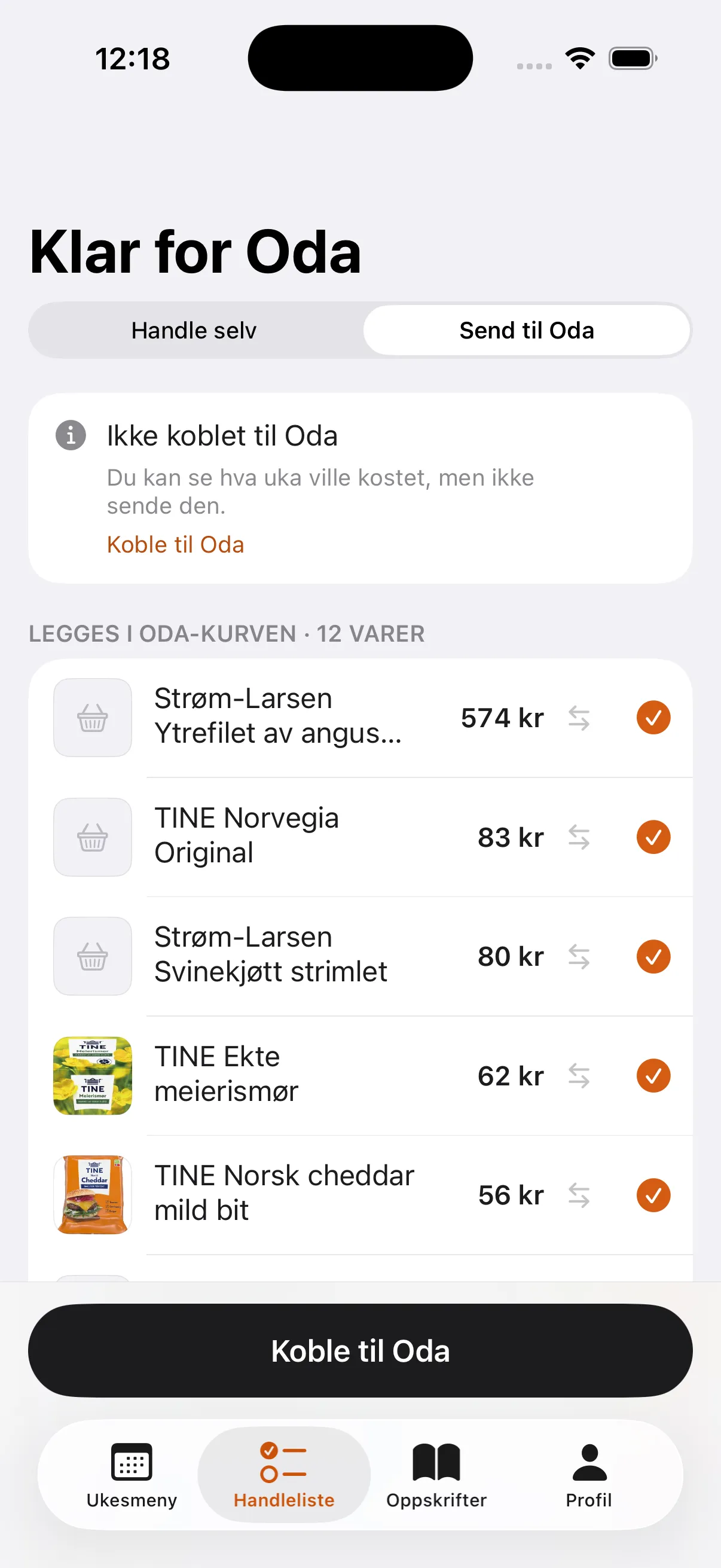 Varene klare til å sendes i handlekurven